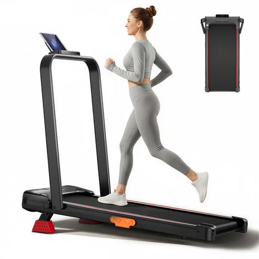 Burn More Calories! 16% Incline 4-in-1 Foldable Walking Pad, 2.5HP Quiet Under Desk Treadmill with Diamond Non-slip Belt Home Office Fitness