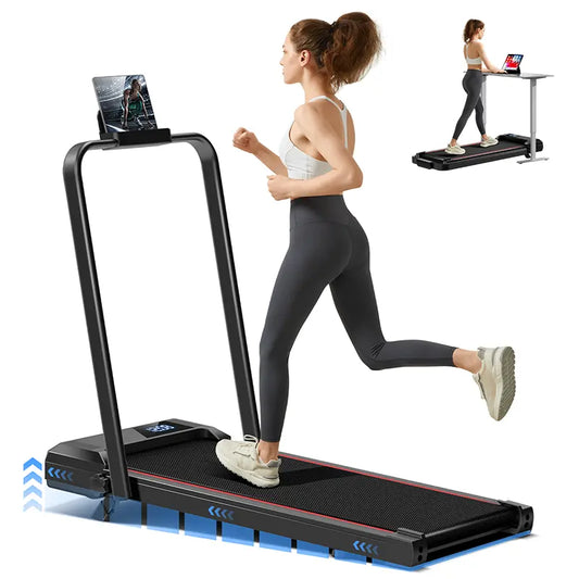 Shake Off Fatigue! Adjustable Incline Under Desk Walking Pad, Diamond Pattern Running Belt Quiet Fitness Treadmill for Home Office