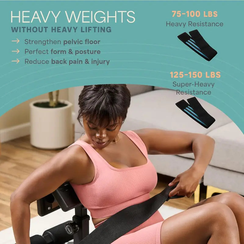 Shape Perfect Curves!  Foldable Hip Thrust Machine, Adjustable Home Gym Trainer for Glutes & Lower Back Support