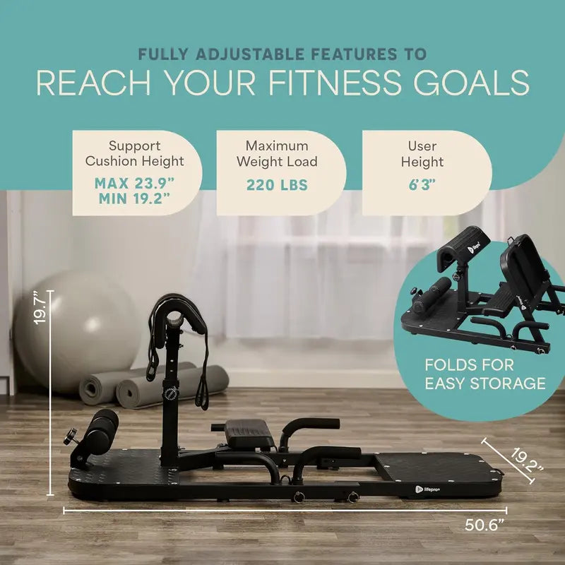 Shape Perfect Curves!  Foldable Hip Thrust Machine, Adjustable Home Gym Trainer for Glutes & Lower Back Support